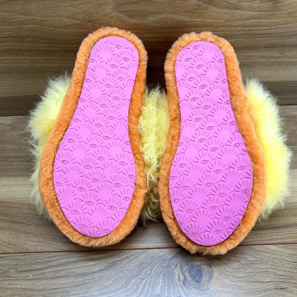 UGG Girls Size 1 Big Bird‎ Slingback Fluff Yeah Slingback Sippers